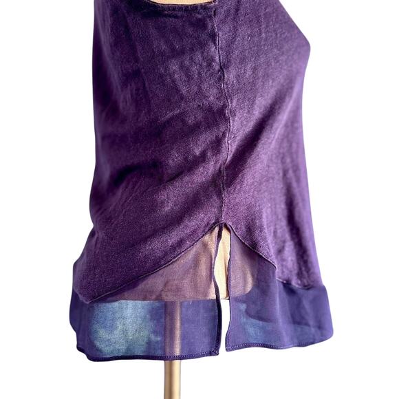 Womens Top Size Small Navy Blue Sheer Tank Office Siren Work Professional Church - Picture 3 of 7